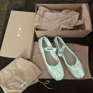 Miu Miu White Flats